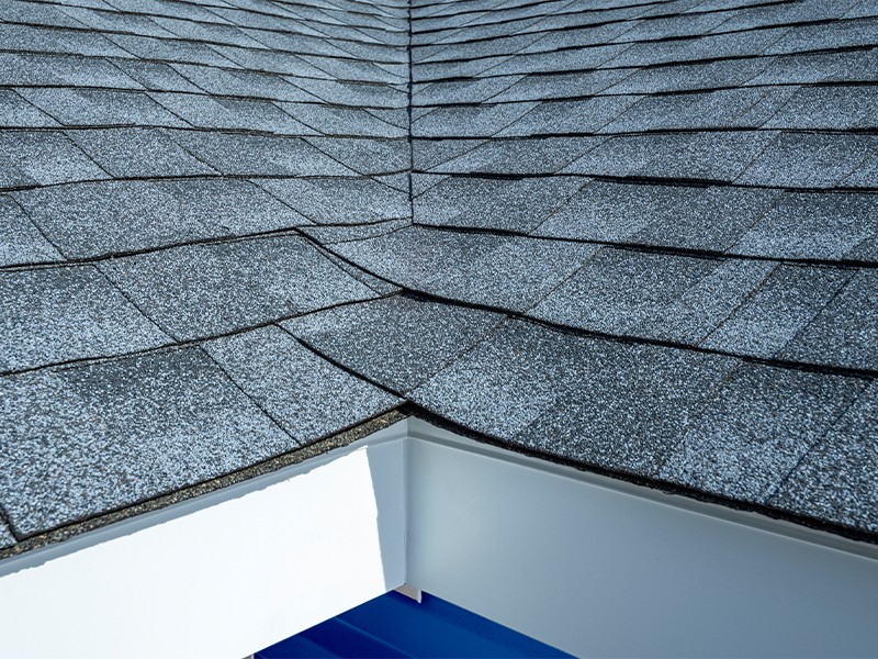 Detailed view of a residential roof