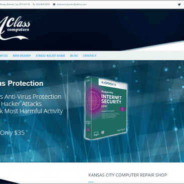 Virus protection software displayed on a computer screen for Class Computers.