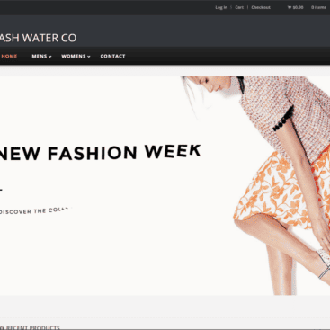 Woman in fashionable dress holding a water bottle for Pash Water Co.