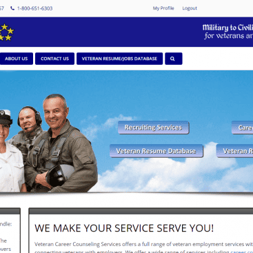 Group of veterans receiving career counseling and support services.