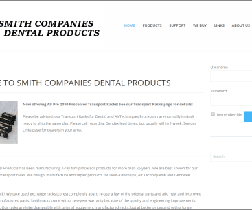 Smith Dental Products logo with "Smith Companies Dental Products" text.
