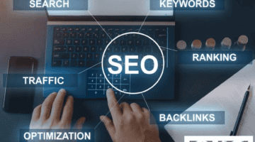 Kansas City SEO concepts including search, keywords, traffic, backlinks, and optimization.