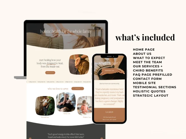 Chiropractors web design layouts