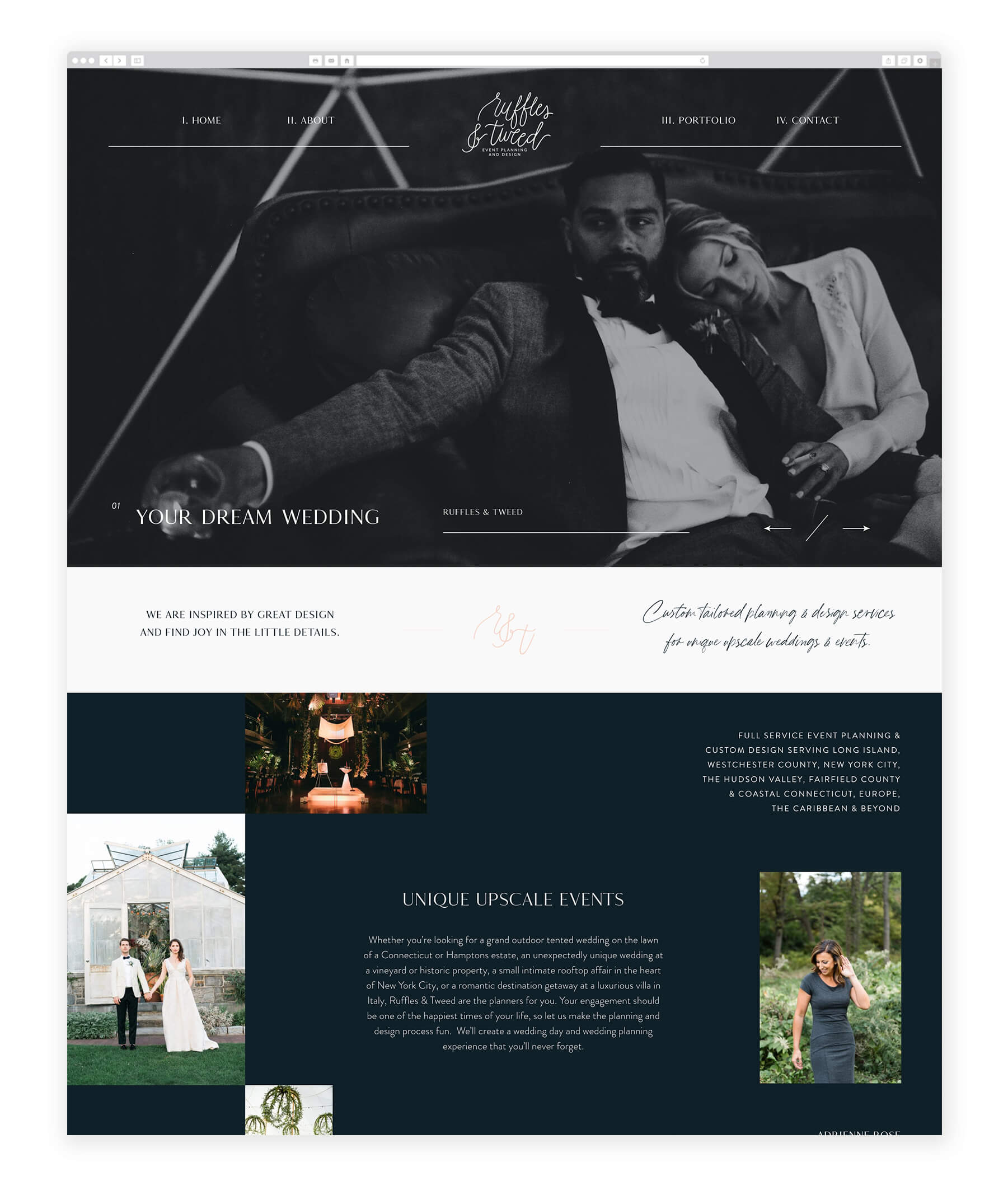 event and wedding planning web designs
