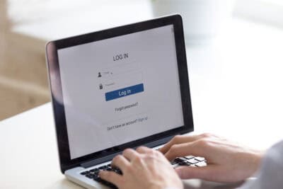 Login screen for website access with username and password fields.