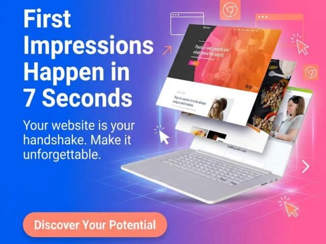 Modern laptop displaying website designs for SEO and web development in Excelsior Springs, MO.