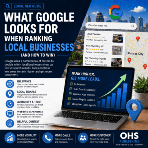 Visual guide to what Google considers for ranking local businesses in search results.