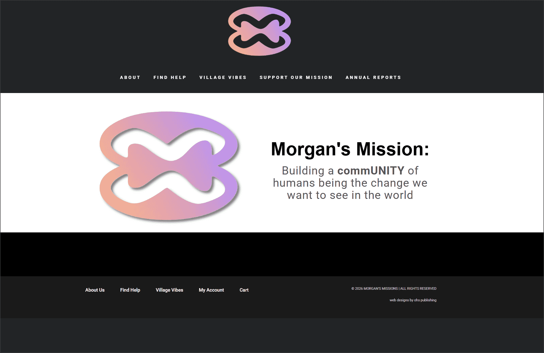 Morgan’s Mission homepage website design by OHS Publishing