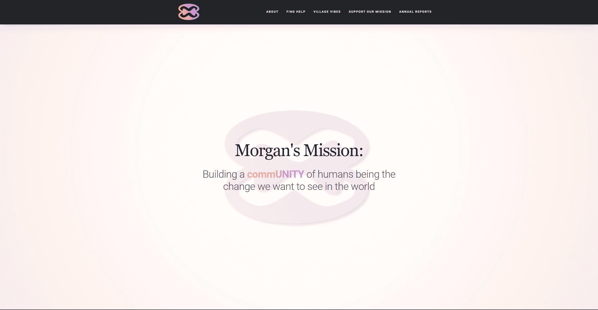 Morgan’s Mission homepage website design by OHS Publishing