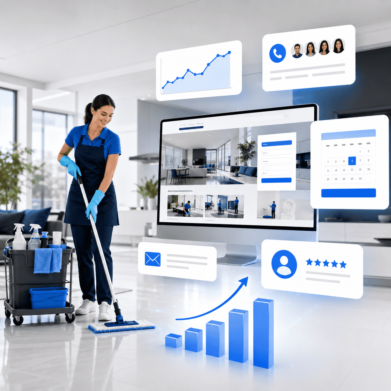 Cleaning service website design mockup by OHS Publishing