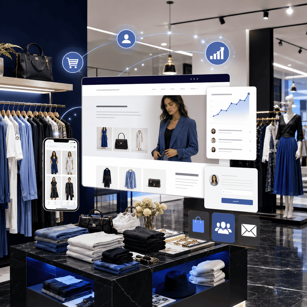 Clothing and fashion boutique website design mockup by OHS Publishing