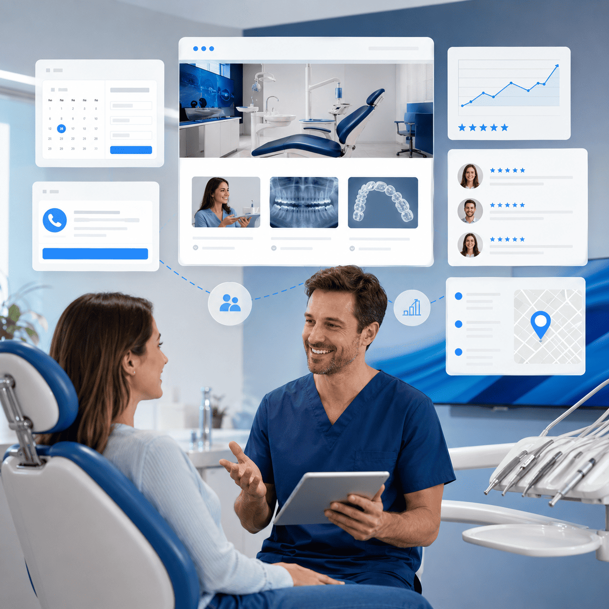 Dentist and orthodontist website design mockup by OHS Publishing
