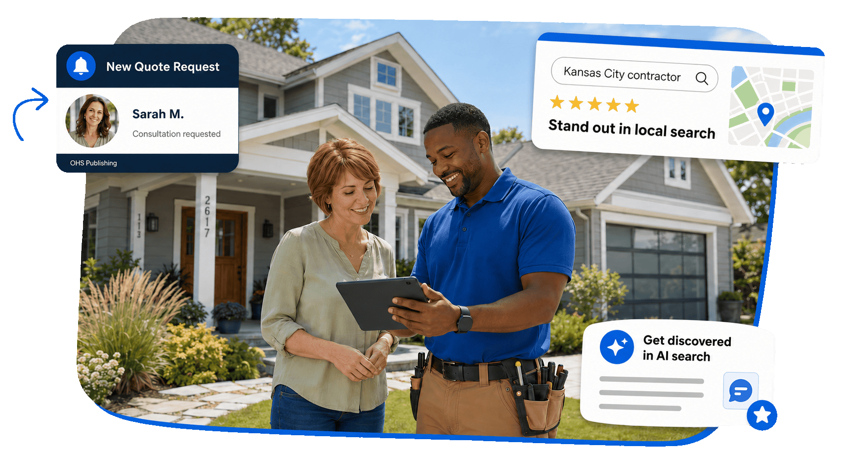 OHS Publishing helps contractors generate quote requests, stand out in local search, and get discovered through AI search.