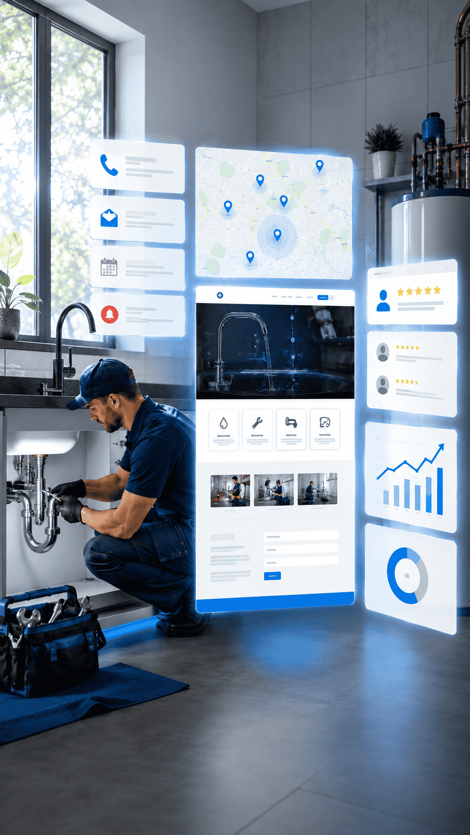 Plumbing service website design mockup by OHS Publishing