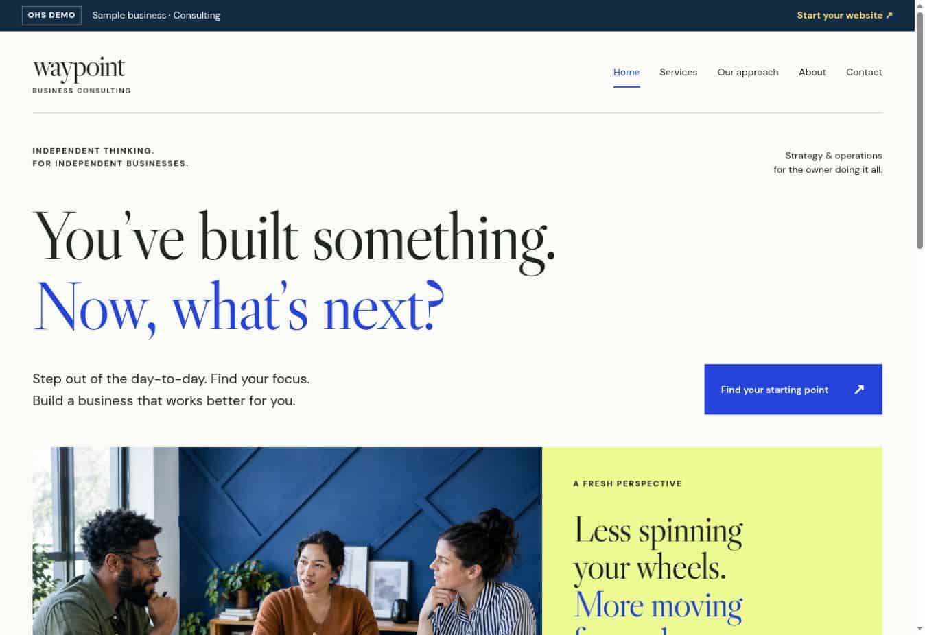 Waypoint consulting website demo by OHS Publishing