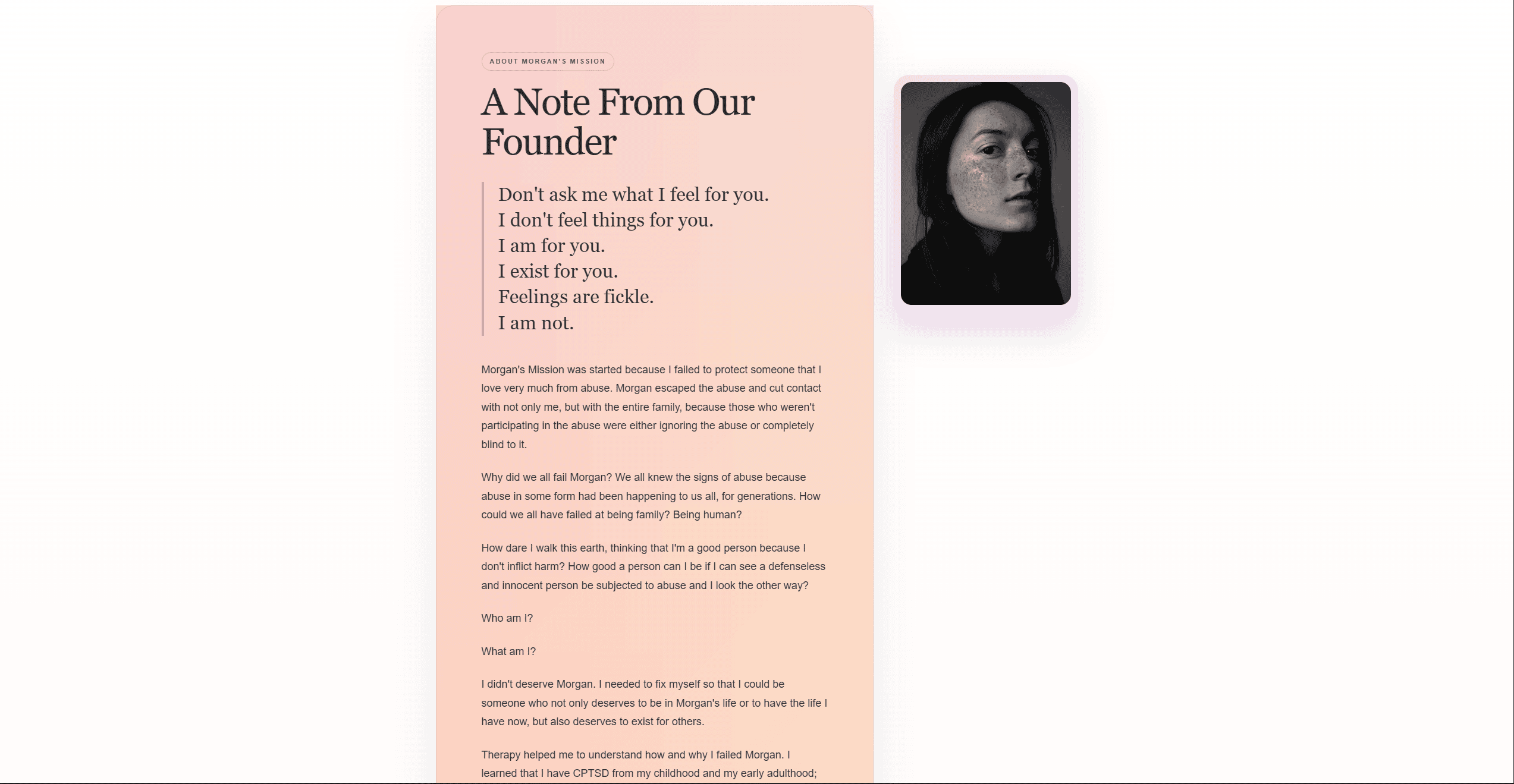 Morgan’s Mission inner page layout design