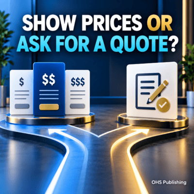 Comparison of pricing options and quote request for service businesses.