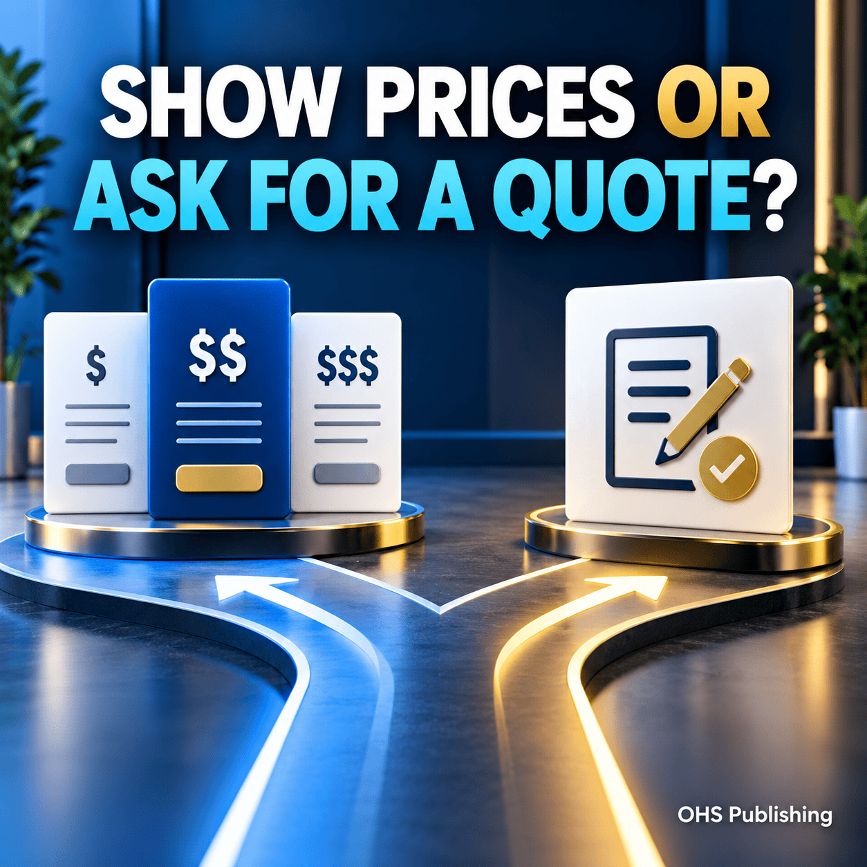 Comparison of pricing options and quote request for service businesses.